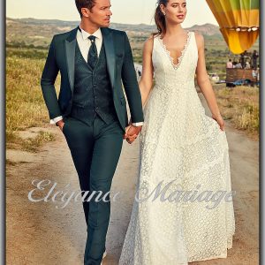 « Doncaster » – Costume de marié complet vert foncé